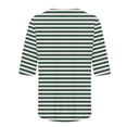 thumbnail image 5 of Enjoytime Hauts pour Femmes Tendance à Rayures Col Ras du Cou Manches Mi-Longues Chemises Blouses Décontractées Blouse de Bureau Travail Grande Taille, 5 of 5