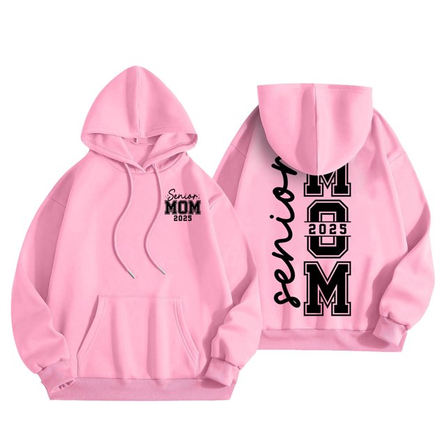 WEAIXIMIUNG Cropped Sweatshirt Jacket Ladies Senior Mom 2025 Shirt 2025 Graduating Class Sweatshirt T Shirt Alphabet Print Long Sleeved Hoodieladies Senior Mom 2025 Shirt 2025 Graduating Class