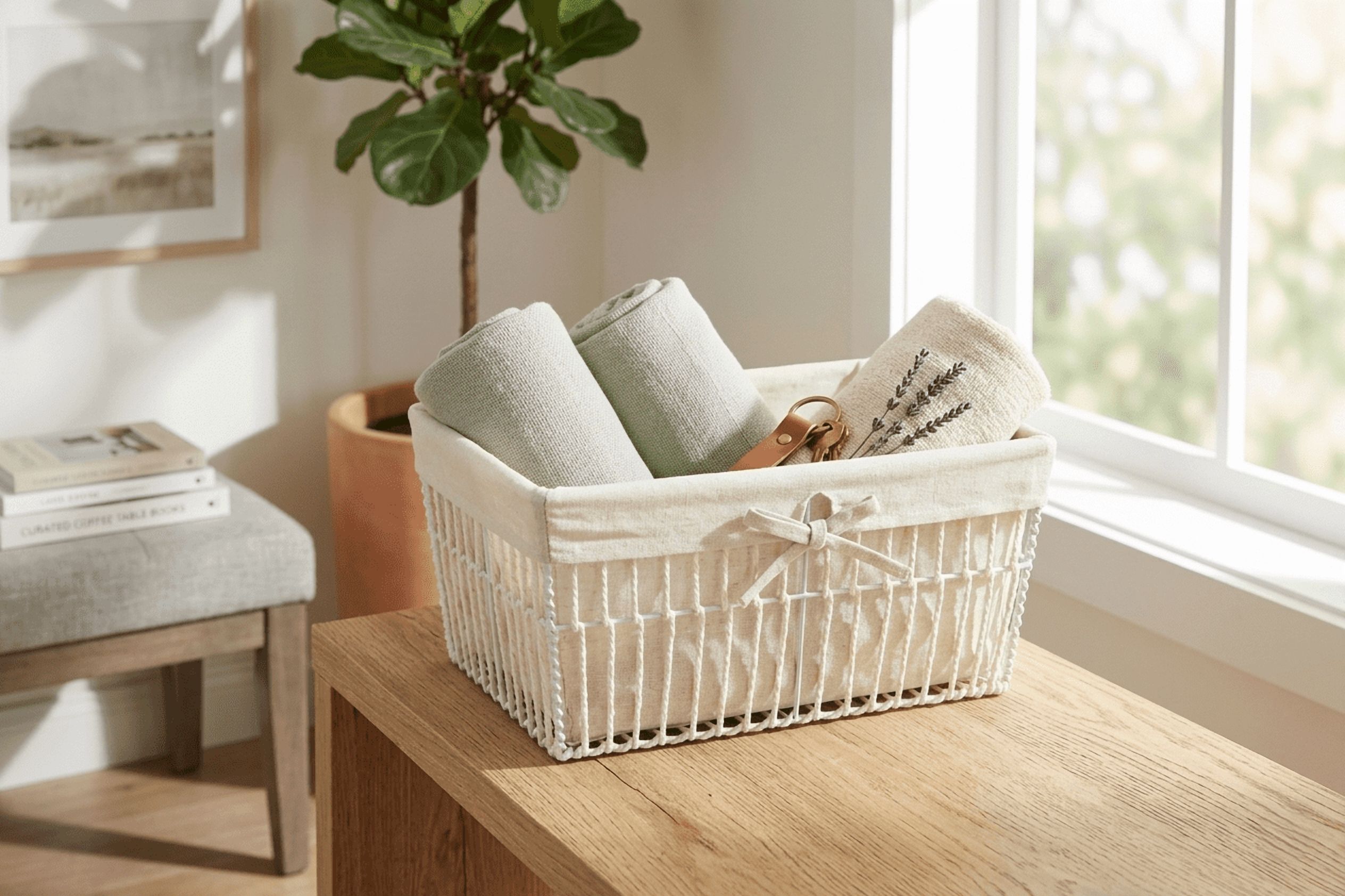 Hometrends Panier en papier roulé doublé