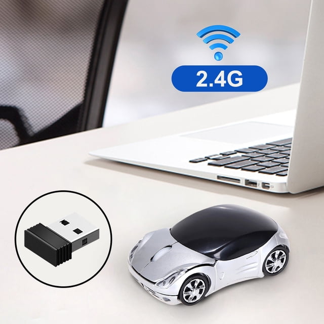 ddioayh Liquidation Souris Optique Sans Fil en Forme de Voiture 2,4 GHz 1200 Dpi USB à Molette pour PC Tablette Ordinateur Portable