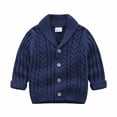 thumbnail image 2 of Posijego Cardigans for Baby Boys Cable Knit Open Front Sweater Toddler Little Boys Button up Cardigan Jacket, 2 of 3