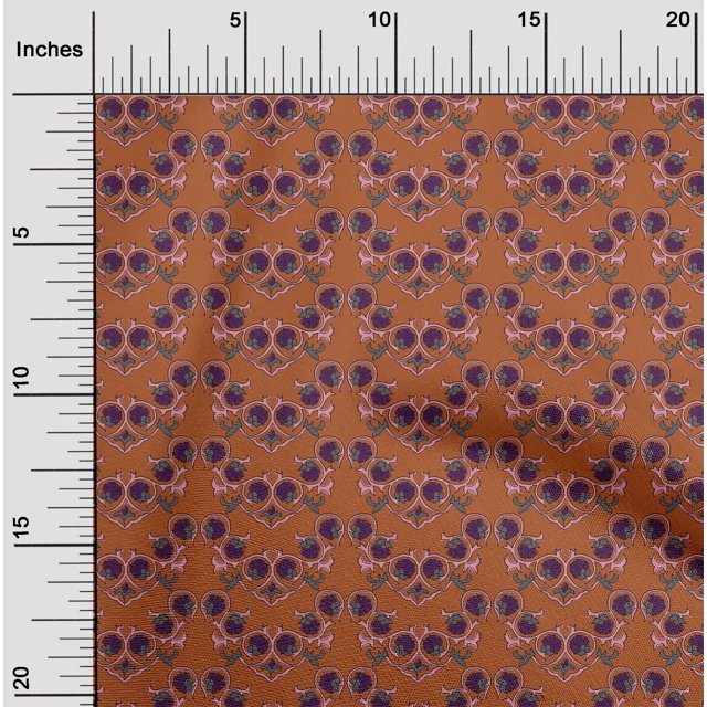 oneOone Cotton Cambric Fabric Floral Block Print Sewing Fabric BTY 56 Inch Wide