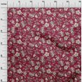 thumbnail image 2 of oneOone Tissu Georgette Viscose Carmin Rouge Feuilles & Floral Artistique Projets de Couture Tissu Imprimé au Mètre 42 Pouces de Large, 2 of 4