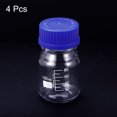 thumbnail image 3 of Unique Bargains 100mL Clear Reagent Media Graduated Glass Storage Bottle Blue Cap 4 Pack, 3 of 5