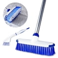 thumbnail image 1 of ITTAHO Floor Scrub Brush with Long Stainless Steel Handle Extension+Small Deep Cleaning Brush, 1 of 7