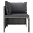 thumbnail image 2 of vidaXL 6 Piece Garden Lounge Set with Cushions Poly Rattan Grey, 2 of 5