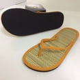 thumbnail image 3 of 2025 Women Flat Slippers Comfortable Slipper Flip Flops for Women Non-Slip Sandals Silent Bamboo Flip Flops with Back Strap for Women Rattan Flip Flop, 3 of 5