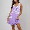 thumbnail image 1 of Ovzne Robes pour Femmes 2025 Robe Femme Décontractée et à la Mode Imprimée Col Rond Sans Manches avec Poche Robe Courte Décontractée Robe de Printemps Imprimée Liquidation, 1 of 6