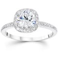 thumbnail image 1 of 1 1/20ct Pave Halo Diamond Ring 14K White Gold, 1 of 3