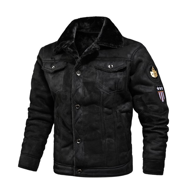 Qertyioot Tops for Men Fall Winter Casual Long Sleeve Button Fashion Jacket