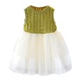 thumbnail image 1 of FAOWME Robe d'Été pour Filles Robe de Plage Étoilée Robe de Fête pour Enfants Robe d'Été Étoilée Robe de Fête de Plage Petite Fille Jupe Manches Courtes Vert 4-5 Ans, 1 of 8