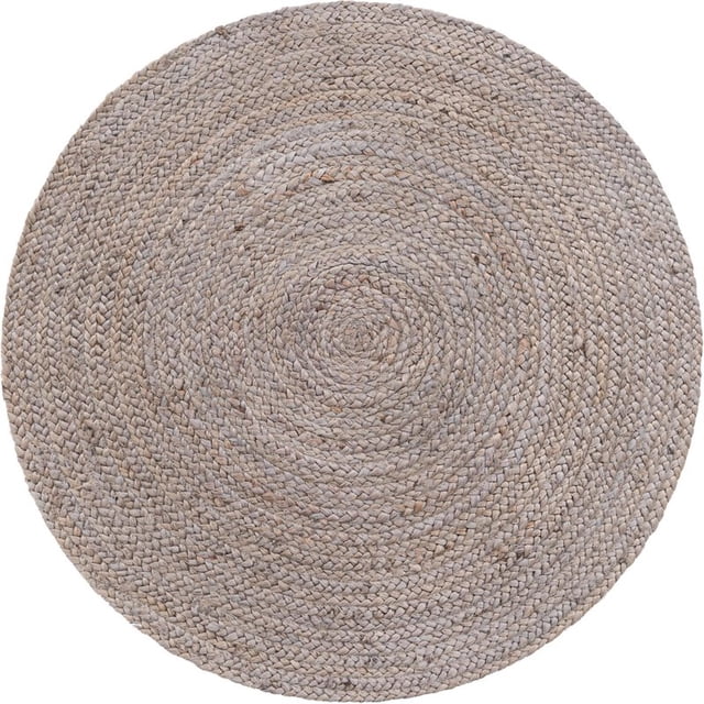 Unique Loom Tapis en Jute Tressé à la Main 3 Pieds 3 x 3 Pieds 3 Rond Gris/argent