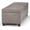 thumbnail image 4 of Franklin Storage Ottoman Bench in Distressed Grey Taupe Faux Air Leather, 4 of 8