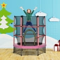 thumbnail image 2 of Outsunny Trampoline pour Enfants avec Enceinte pour 3 à 6 Ans, Rose, 2 of 10