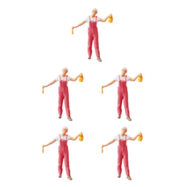 Wweixi 1/87 Diorama Graffiti Figure Characters Resin People Train Layout Pink 5Set
