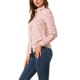 thumbnail image 4 of INSPIRE CHIC Chemise Boutonnée pour Femme à Petites Fleurs à Manches Longues Col en Pointe Haut de Bureau S Rose Pâle, 4 of 8