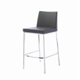 thumbnail image 2 of Modern Black PU Stool, Stainless Steel Frame, Counter 26"H. Stool Chair ideal for Kitchen Island Counter., 2 of 2