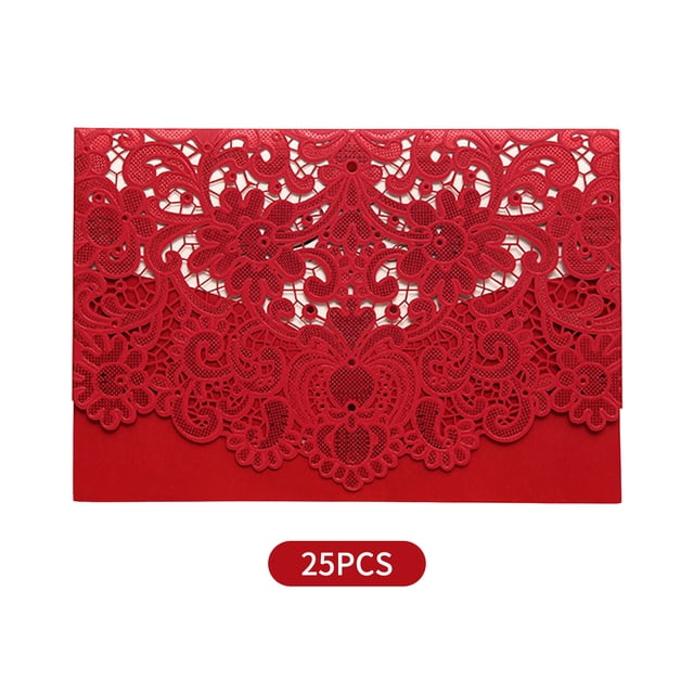 25 PCS Wedding Invitations Cards with Envelopes Hollow Out Wedding Invitations Cards Engagement Greeting Card For Wedding Bridal Shower