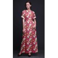 thumbnail image 4 of Bimba Robe d'Été Longue Maxi en Rayonne à Fleurs et Feuilles, Oiseau, Oiseau, Imprimée, Fente Latérale pour Femmes - Xxx-Grand, 4 of 6