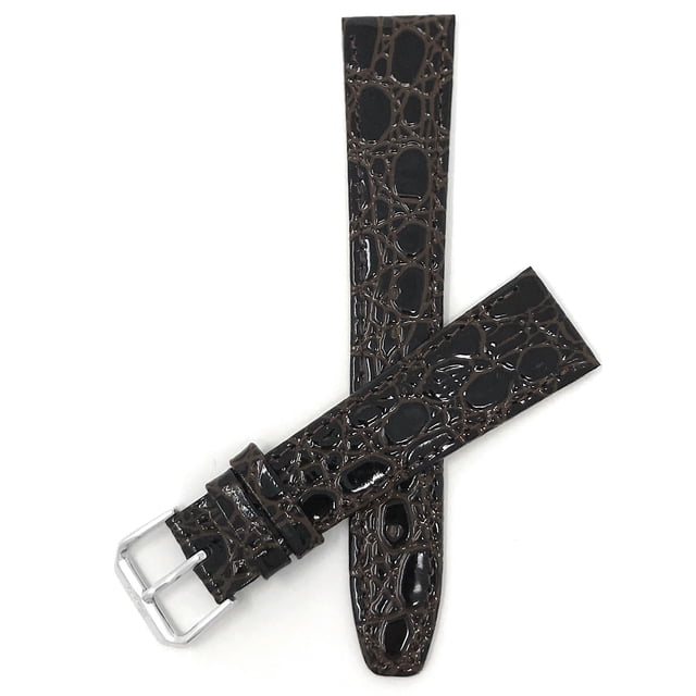 20mm Crocodile Style Leather Watch Strap Band