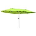 thumbnail image 1 of Outsunny 15ft Double-sided Patio Umbrella with Twin Canopy, Green, 1 of 10