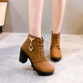 thumbnail image 1 of LSLJS Bottes pour Femmes Rétro Épaisses Heel High Heel Chaussures Bottes Grande Taille Bottes à Lacets, Bottines et Bottillons pour Femmes, Bottes pour Femmes, 1 of 7