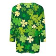 thumbnail image 4 of Diufon T-Shirts de la Saint-Patrick pour Femmes, Grande Taille, Imprimé Trèfle, Manches 3/4, Col Rond, 4 of 5