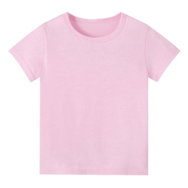YOUSNH T-Shirt Confortable pour Enfant Unisexe pour Filles Hauts Rose Pâle 3-4 Ans