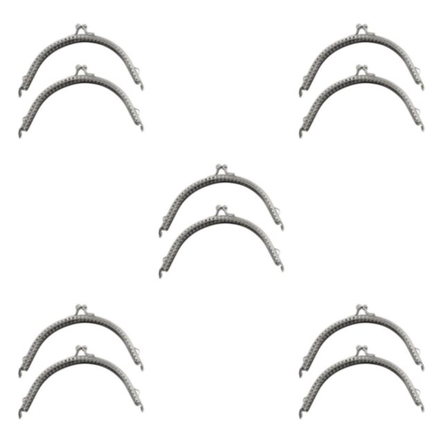 Maytalsory 2piece Classically Vintage Metal Frame Kiss Clasp Lock Widely Used Sturdy And Durable Made silver 15CM 5Set