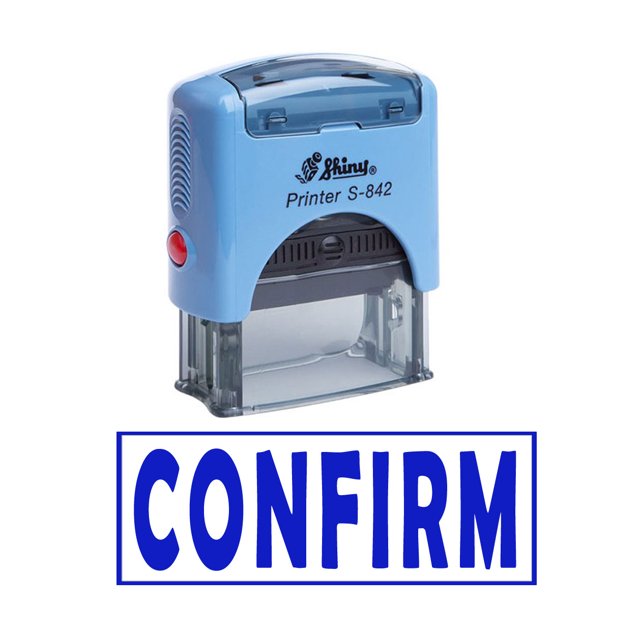 CONFIRM Self Inking Rubber Stamp Office Stationary Custom Shiny Stamp