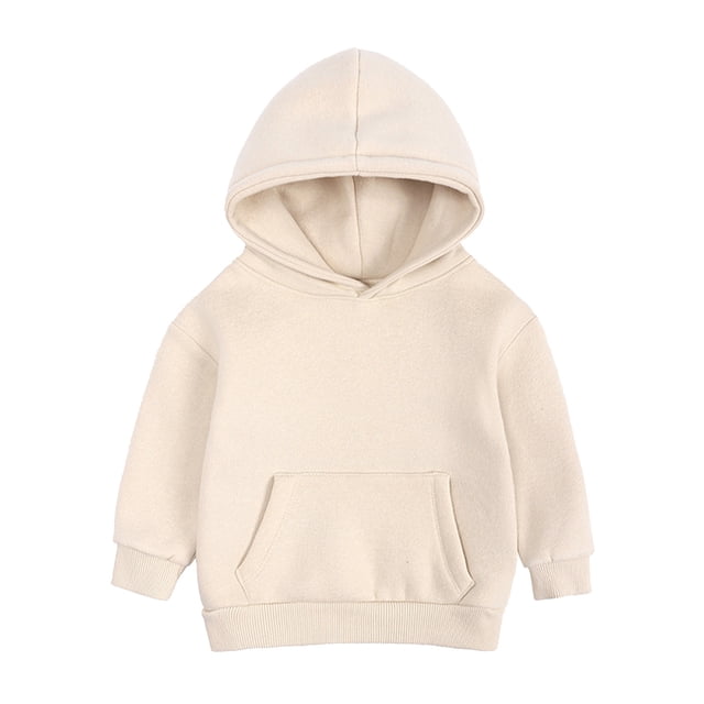 FAOWME Sweat à Capuche pour Garçons et Filles, Couleur Unie, 4-5 Ans