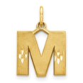 thumbnail image 1 of Diamond2Deal 14K Yellow Gold Satin Letter M Initial Pendant for Women, 1 of 6