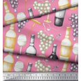 thumbnail image 3 of Soimoi Modal Satin Fabric Grapes,Wine Glass & Bottle Decor Fabric Printed Yard 42 Inch Wide, 3 of 3