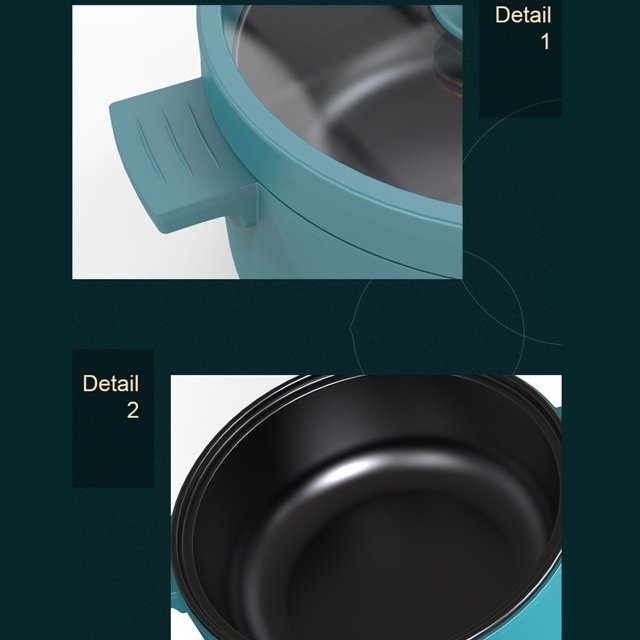 Electric Pot Multifunctional Household Fast Heating Electric Pot For Dormitory AC 220V CN Plug Blue 3L