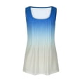 thumbnail image 5 of VKOYWKM Débardeurs Grande Taille pour Femmes Col Rond Plissé Sans Manches Tunique Imprimé Dégradé Tendance Débardeurs d'Été Décontractés, 5 of 5