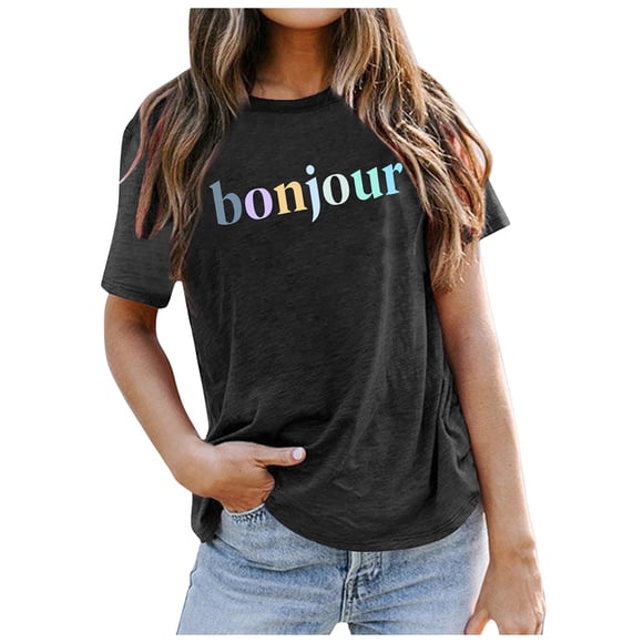 Women's T-Shirts France Shirt Women Tower Travel T-Shirt Tees and Tops for Stylish Adventures