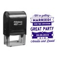 thumbnail image 1 of Printtoo Personalized Violet Self Inking Getting Married Favor Stamp Custom Wedding Favor Rubber Stamper-60 x 40 mm, 1 of 6