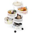 thumbnail image 3 of Fruit Vegetable Basket, Rotating Storage Shelves Rack, Kitchen Vegetable Storage Organizer, Fruit Basket Floor Stand Shelf Fruit Tower, 5 Tier, Round (Black), 3 of 8