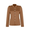 thumbnail image 5 of CEHVOM Women's Solid Color Long-Sleeved Slim-Breasted Small Suit Short Coat Tops Clearance, 5 of 5