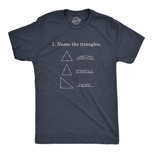 Mens Name The Triangles Funny Math T Shirt Sarcasm Novelty I Love Math Graphic (Navy) - L