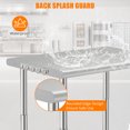thumbnail image 4 of Stainless Steel Table for Prep & Work 36x24 Inches with Backsplash, Heavy Duty Commercial Laundry Room Table with Side Hooks & Adjustable Undershelf for Hotel, Outdoor, 4 of 30