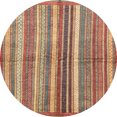 thumbnail image 1 of Ahgly Company Tapis Rond Abstrait Rouge Brique, 3 Pieds Rond, 1 of 6