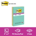 thumbnail image 1 of Post-it® Super Sticky Notes, Miami Collection, lined, 4 in x 6 in (10 cm x 15 cm), 90 Sheets/Pad, 3/Pack, 1 of 9