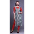 thumbnail image 2 of Bimba Kurti Longue Droite pour Femmes Imprimée Indienne en Rayonne Slub Tunique à Manches 3/4, 2 of 6