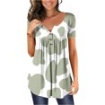 thumbnail image 1 of SMihono Hauts pour Femmes Été Chic Décontracté T-Shirt à Col Rond pour Femmes avec Imprimé Vache Couvrant Haut à Manches Courtes pour Femmes T-Shirt Oversize pour Femmes, 1 of 5