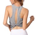 thumbnail image 4 of UPPADA Womens Shapewear Tank Top with Built In Bra Seamless Body Shaper Slimming Compression Camisole Tank Tops Seamless Cami Tank Top Stretch Comfy Soft Base Tees Gray,S, 4 of 7