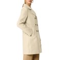 thumbnail image 4 of INSPIRE CHIC Manteau Mi-Long à Double Boutonnage pour Femme à Revers Cranté, 4 of 7