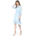 thumbnail image 4 of INSPIRE CHIC Women's Ruffle Hem 3/4 Sleeve Smocked a-Line Dress, 4 of 6