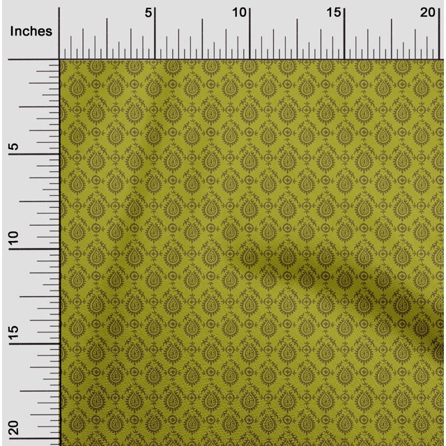 oneOone Silk Tabby Fabric Floral Block Print Sewing Fabric BTY 42 Inch Wide