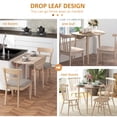 thumbnail image 4 of HOMCOM Foldable Dining Table, Round Drop Leaf Table with Wood Legs, Oak, 4 of 10